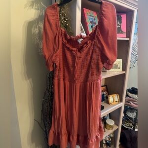 Knee length 3X orange dress